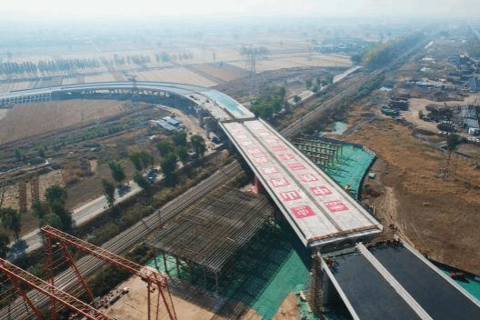 山西建投四建集团投资门徒娱乐的平遥旅游大道万吨级桥梁顺利“转身”